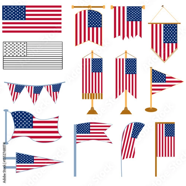 Obraz The U.S. Flag and The U.S. Independence Day