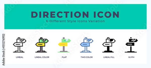 Fototapeta Direction set of simple icons great for web. app. presentation and more.