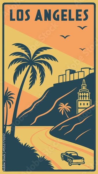 Fototapeta Los Angeles Dreams - Pacific Light in Minimal Form