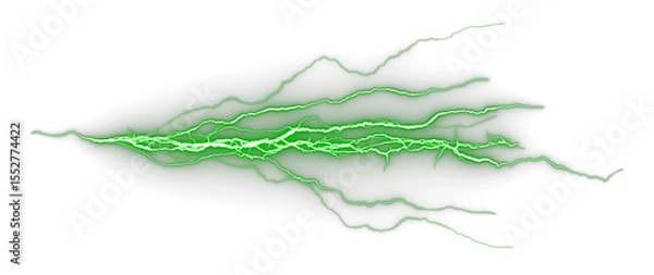 Obraz Green electric plasma burst cut-out transparent backgrounds 3d illustrations png