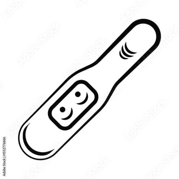 Fototapeta Pregnancy test with two smiling faces positive result