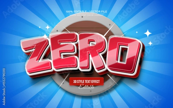 Fototapeta Zero Hero 3D Text Effect for Poster, Logo and T-Shirt Template