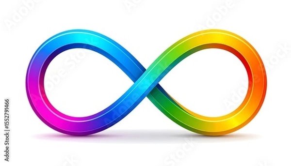 Fototapeta Colorful Infinity Symbol with Isolated on White.