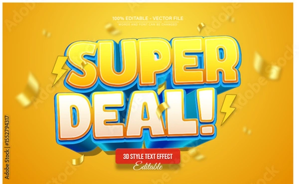 Fototapeta Super deal 3D Text Effect for Poster, Logo and T-Shirt Template
