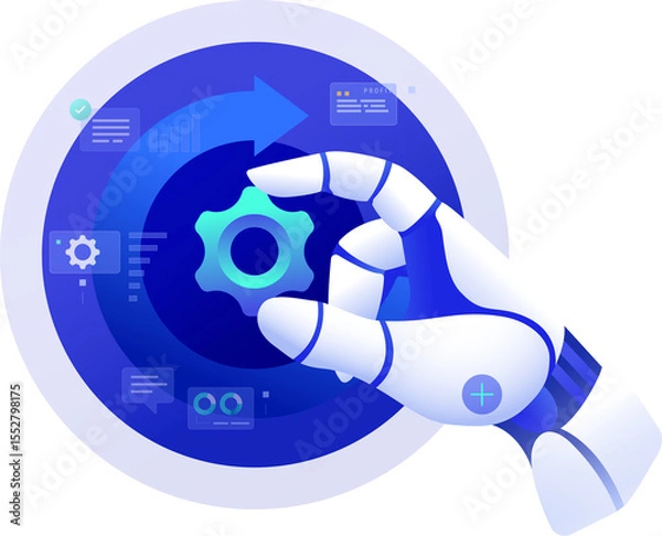 Fototapeta Agentic Ai Robotic Process Automation Management Application of Artificial Intelligence clipart