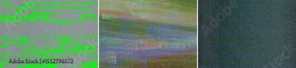 Obraz Glitch Screen VHS TV Display Overlay Texture Pack Bundle Effect Surface Noise Grunge Grain