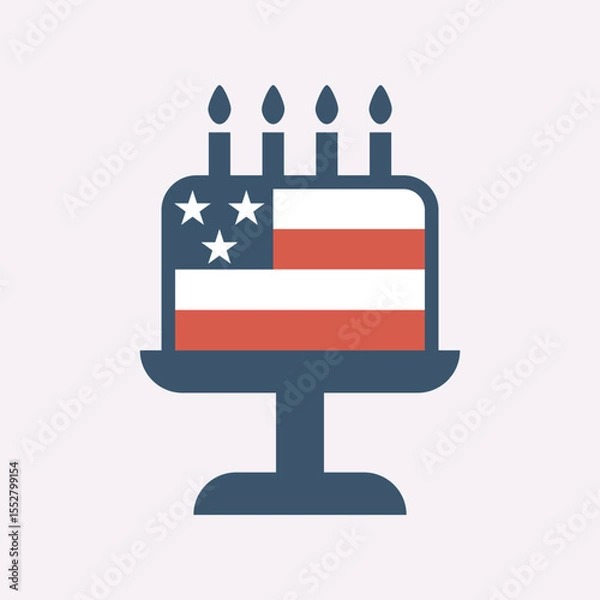 Obraz Independence Day cake icon