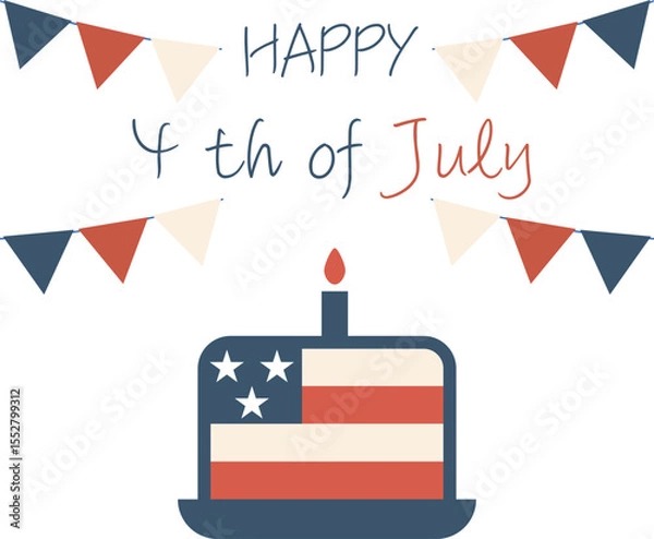 Obraz Happy independence day cake postcard