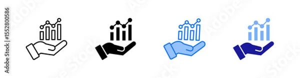 Obraz Grow Multiple Style Icon Set Vector 