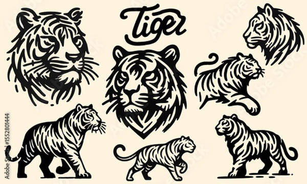 Obraz Tiger Mascot Vector Logo Design