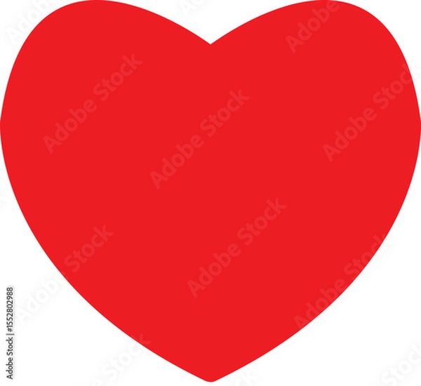 Fototapeta Valentine red love  heart icon. Heart shape paste on white background.