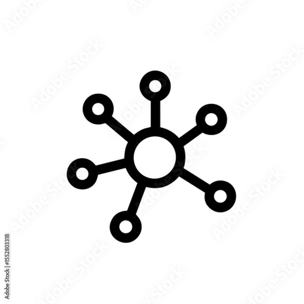 Fototapeta Simple Line Art Molecule Connection Structure Science Chemistry Icon