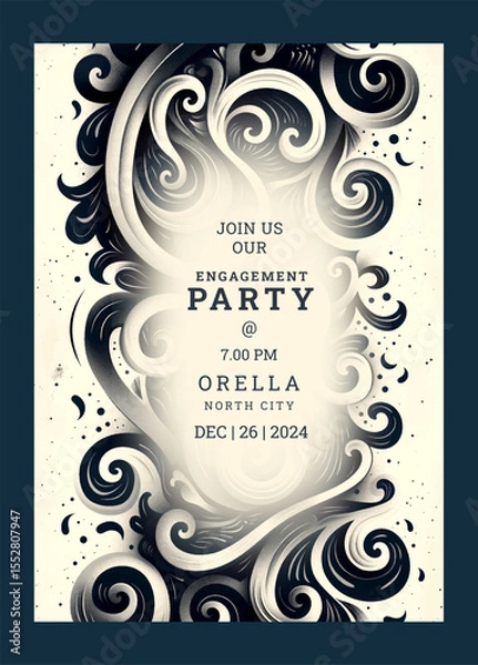 Obraz Decorative art wedding invitation template, business brochure template, wedding invitation template, universal background, versatile vector background, creative brochure template, invitation template