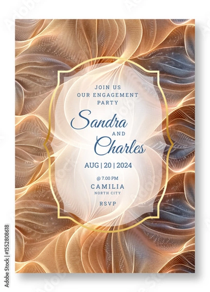 Obraz Luxury texture art wedding invitation template, business brochure template, wedding invitation template, universal background, versatile vector background, creative brochure template, invitation