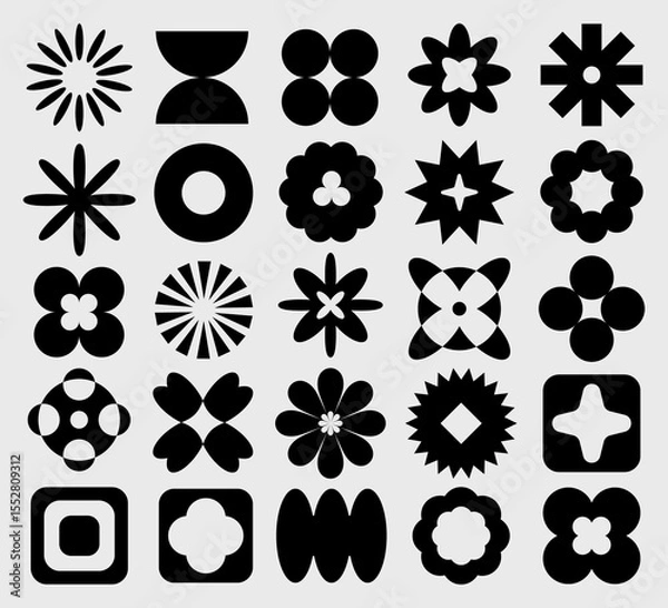 Fototapeta Collection of Geometric and Floral Shape Designs