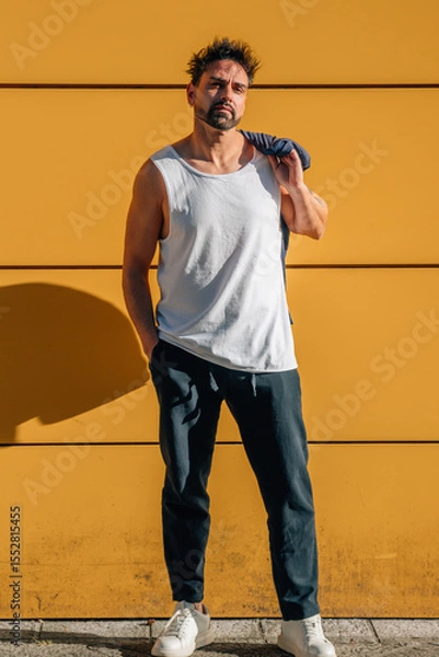 Obraz man on the street in summer, vertical