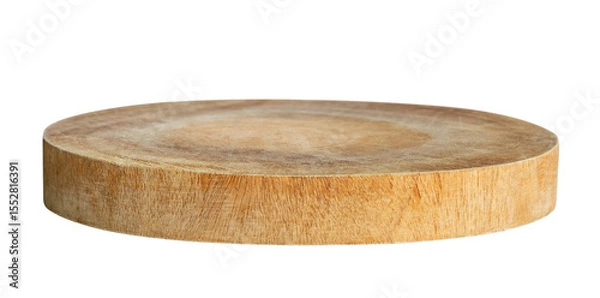 Obraz Wooden oval kitchen board or empty round wooden. Light brown round wooden display stand. Simple round wooden display stand. 