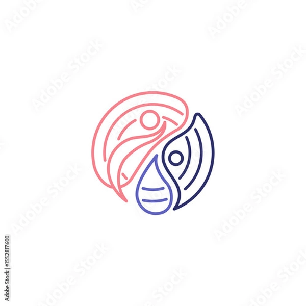 Obraz Human Connection Balance Wellness Loop Logo