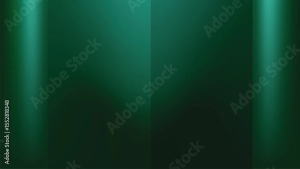 Obraz Abstract emerald green background vector with light glow, gradient, and copy space