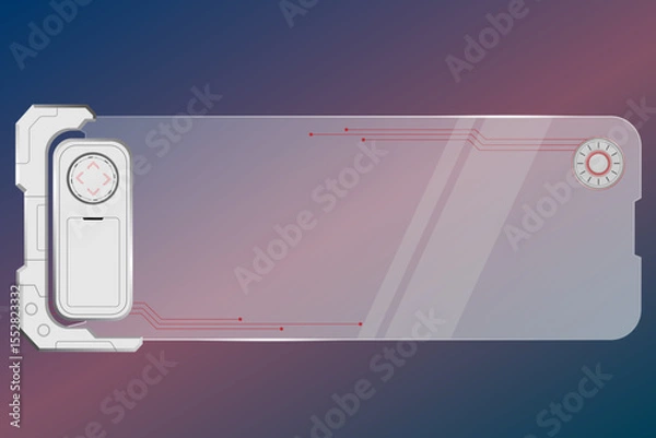 Obraz Futuristic Glass UI Element with Light Effects

