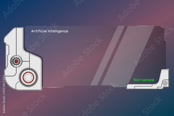 Obraz Futuristic Glass UI Element with Light Effects

