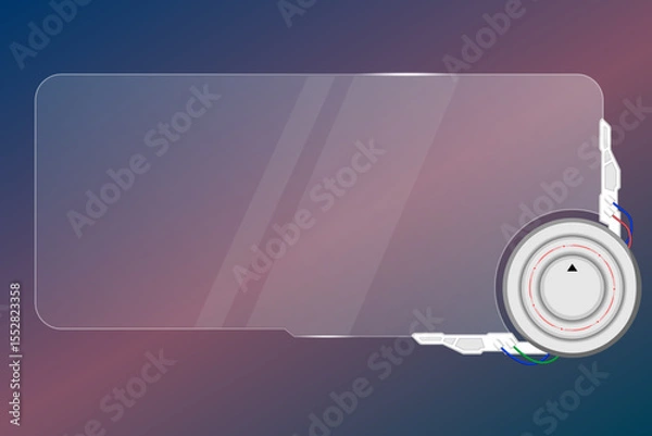 Obraz Futuristic Glass UI Element with Light Effects

