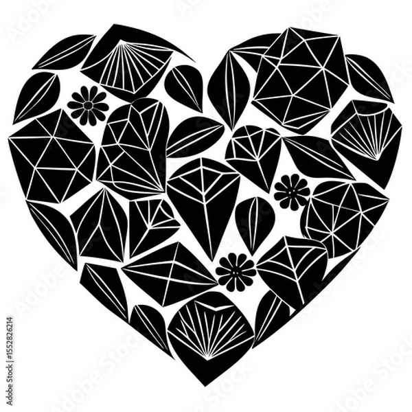 Obraz Valentine’s Day or Appreciation Theme with Paper Craft Hearts – Romantic Decorative Design

