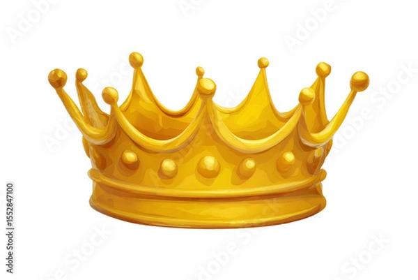 Obraz Golden crown isolated on transparent background.