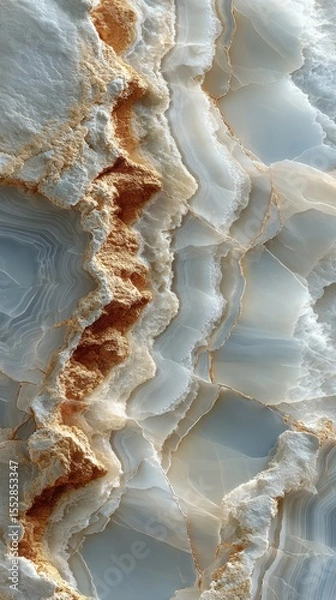 Fototapeta Striking close-up of mineral formations with intricate patterns and hues showcasing layers of color and texture in natural stone