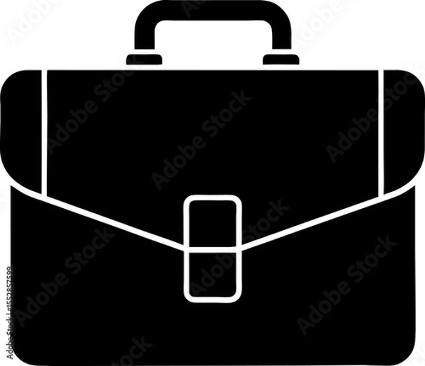 Obraz black briefcase vector icon