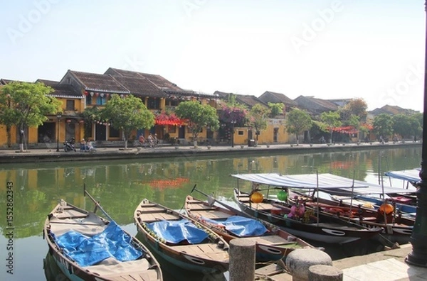 Obraz ベトナムホイアンのドゥボン川風景