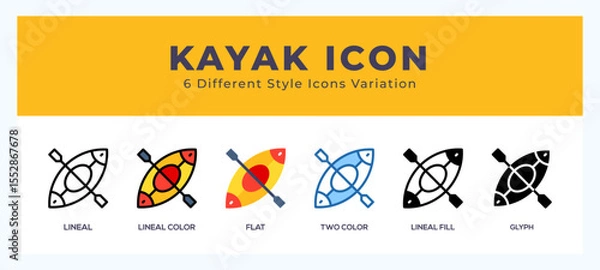Fototapeta Kayak icon illustration vector with different styles