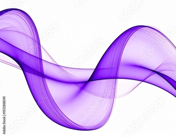 Fototapeta Abstract purple music wave form shape isolated on white background