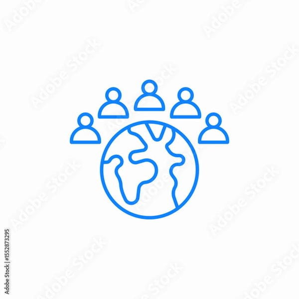 Fototapeta global community icon sign vector