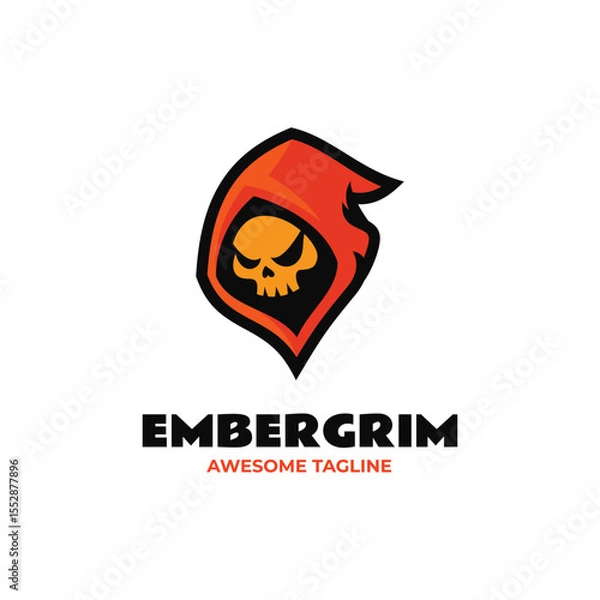 Obraz Mascot Grim Reaper Skull Logo Design