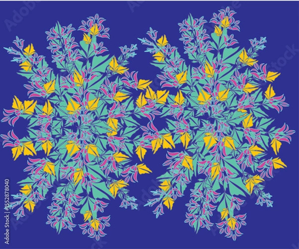 Fototapeta abstract floral background, hanging plants 