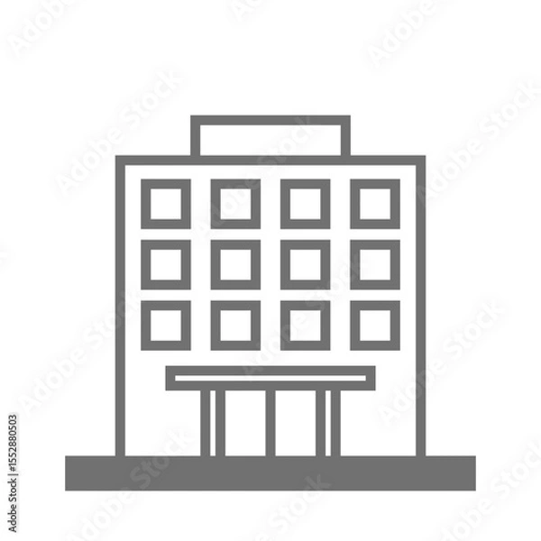 Fototapeta シンプルなオフィスビルのベクターアイコン_1