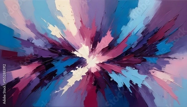 Fototapeta A stunning abstract painting featuring an explosion of colors and textures.