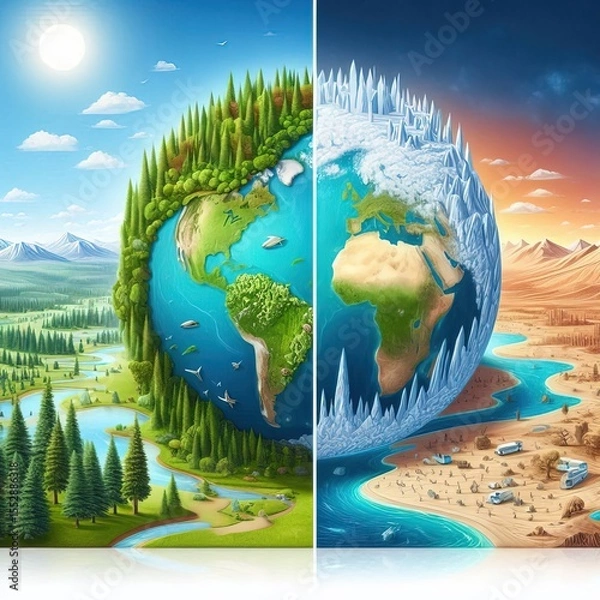 Fototapeta Climate Change and Its Aspects with Consequences