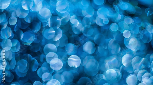 Fototapeta Blue bokeh. Abstract background with blurry festival lights and outdoor celebration bokeh. Colorful background. Abstract design with textured.
