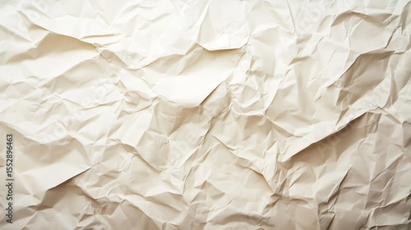 Fototapeta The texture of white paper is crumpled. Background for various purposes.