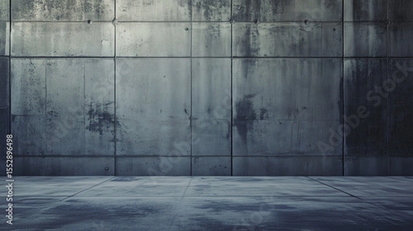Fototapeta empty wall and wooden floor with glare from the window. Interior background for mockup or presentation
