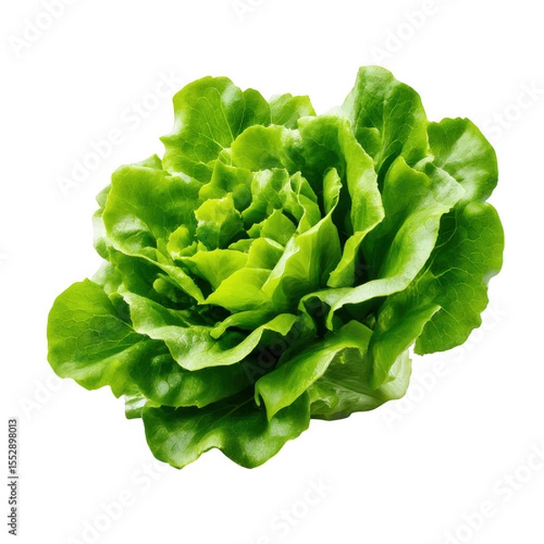 Fototapeta Fresh Green Butterhead Lettuce isolated on a transparent background 3