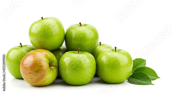 Fototapeta Fresh Green Apples with a Splash of Red – Crisp, Juicy & Naturally Refreshing