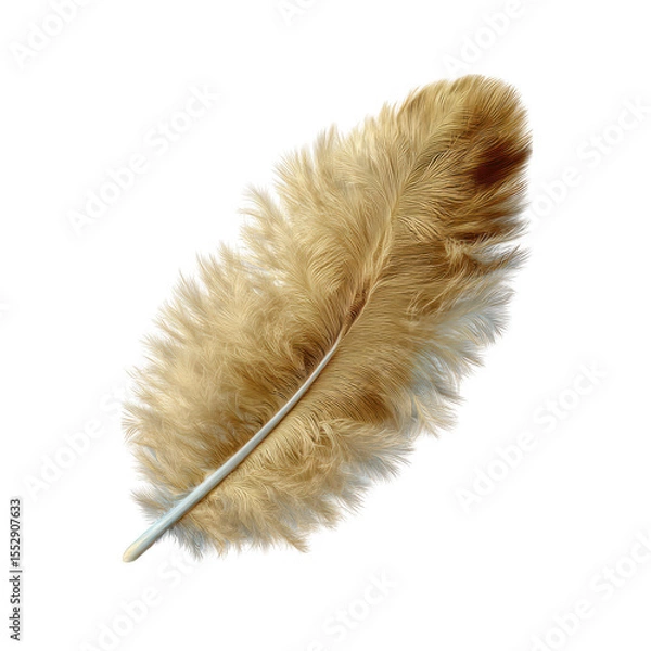 Fototapeta Golden Ostrich Feather Isolated on a transparent background 2