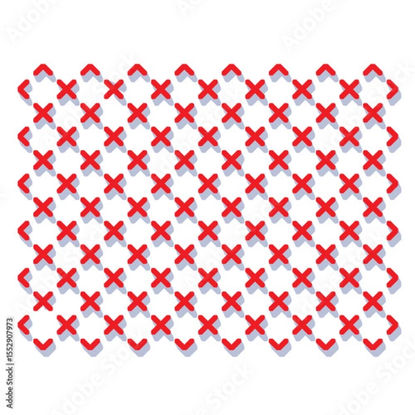 Obraz red and white geometric pattern