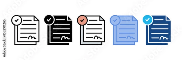 Fototapeta Agreement Check Icon Element For Design