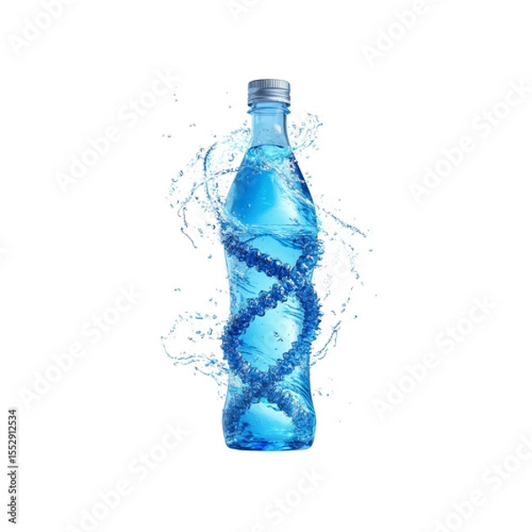 Fototapeta Genetically Modified Water Bottle with Splashing Water