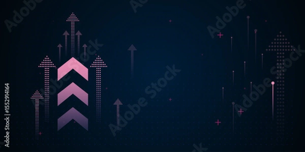 Fototapeta Groups of Dotted arrows and data lines suggest analytics or stock trends, making this background suitable for business or finance themes. enhancing a sense of vector illustration