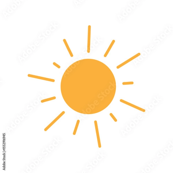 Obraz Yellow sun icon on white